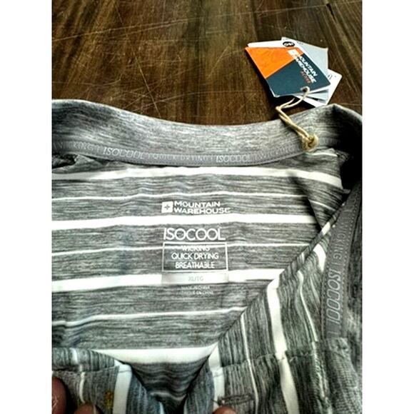 NWT!! Mountain Warehouse Active Gray & White Polo, ISOCOOL, Size XL, - Picture 6 of 10